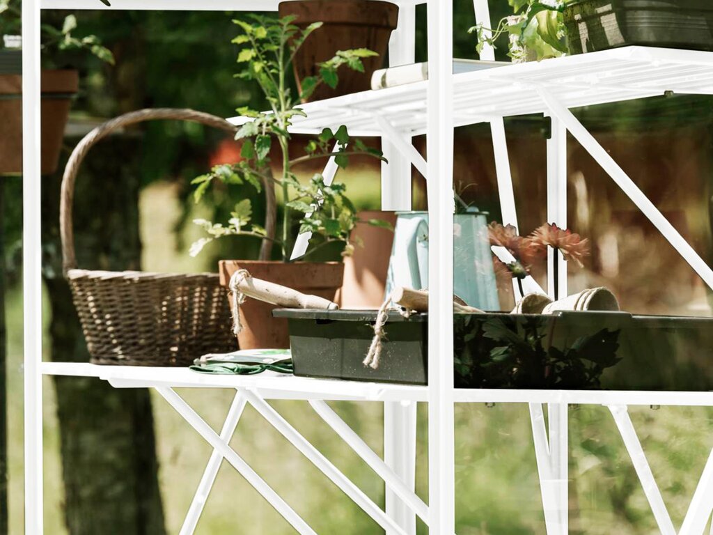 Drivhushylle | Spire | 123cm + 184cm | Hvit - Bilde 1