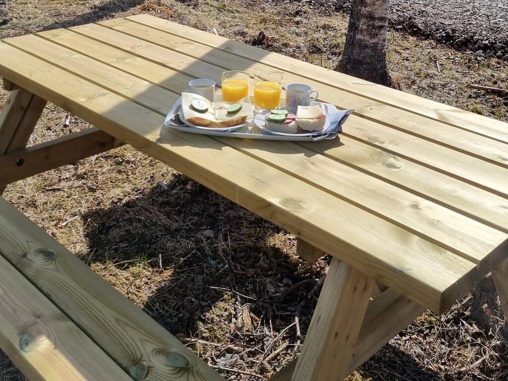 Piknikbord med benk |177 x 155cm - Bilde 1