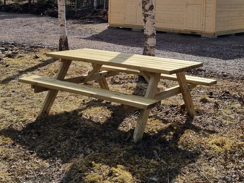 Piknikbord med benk |177 x 155cm - Bilde 3