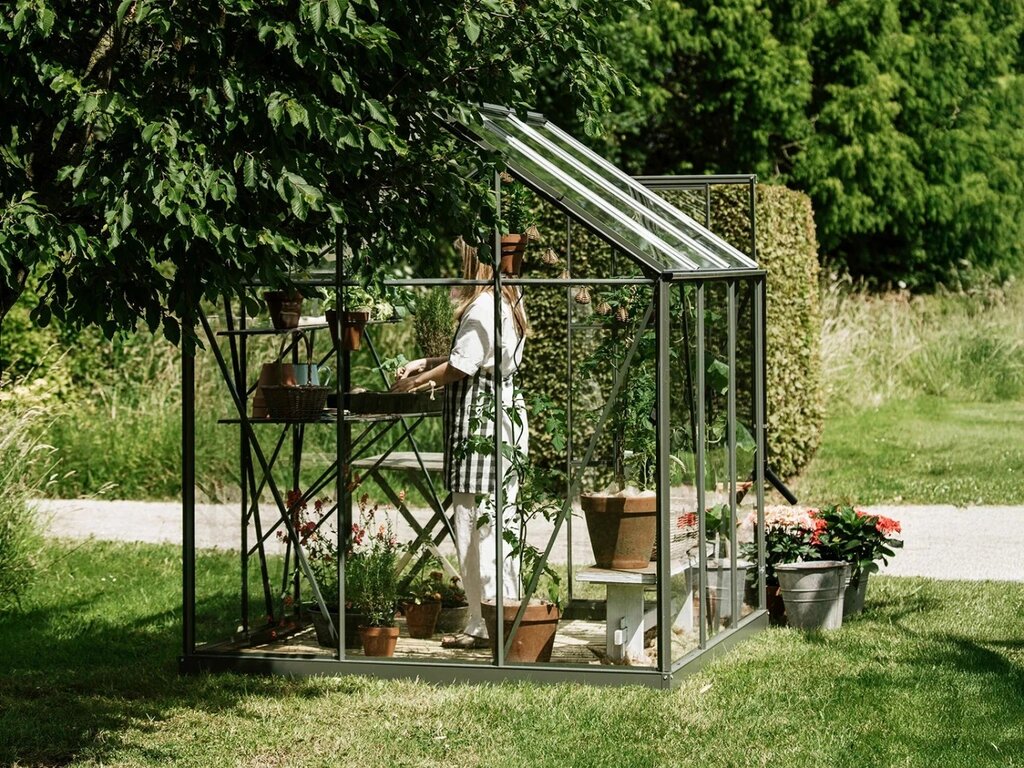 Drivhusbenk | Spire | 123cm + 184cm | Olivengrå - Bilde 1