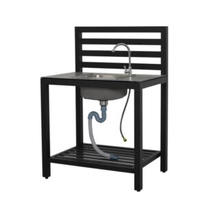 Holly utekjøkken m/vask og rygg | sort