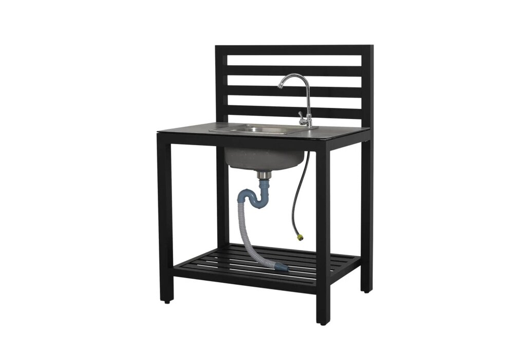 Holly utekjøkken m/vask og rygg | sort - Bilde 6