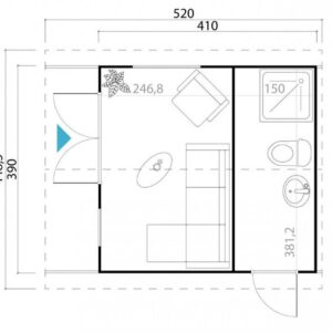 Large_1400-1400_anneks Hille 1 plantegning (Tilpasset) Anneks | Hille 1 | 15,9m²