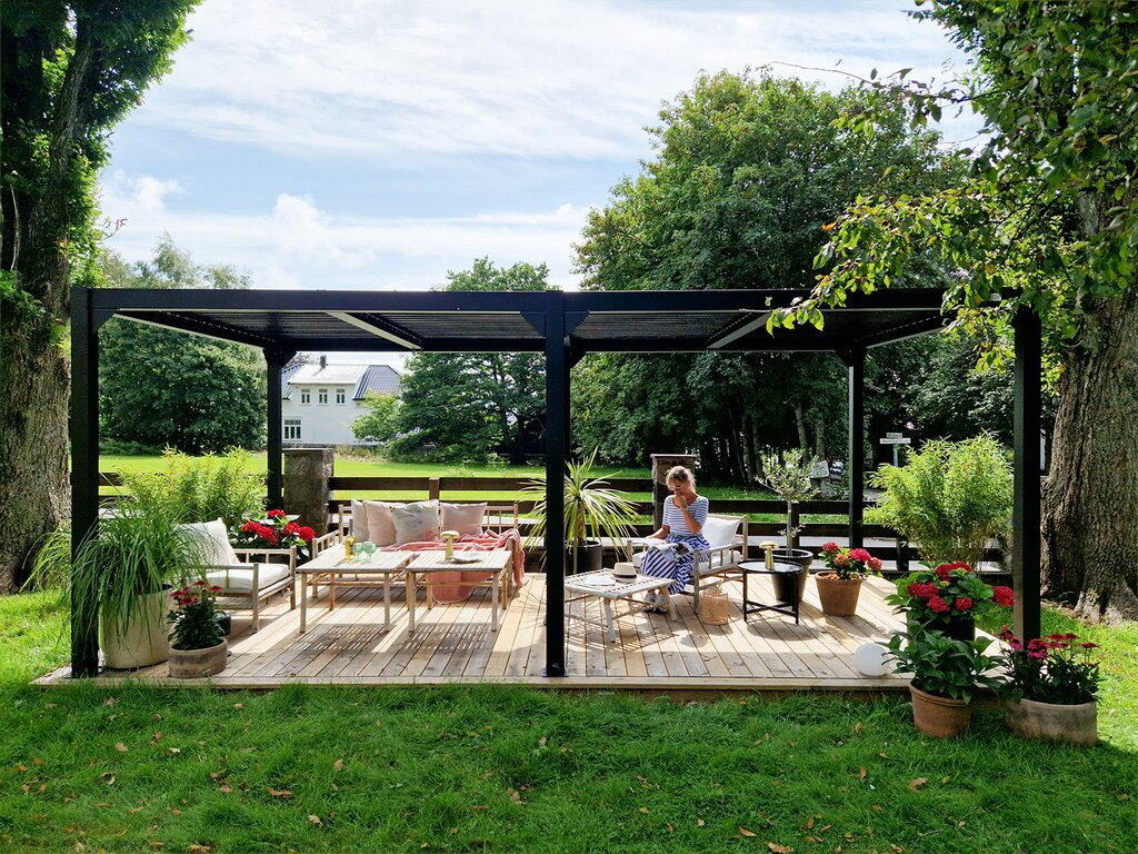 Pergola | Sørøya | 3x6m sort - Bilde 1