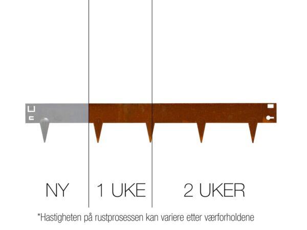 Hagekant Corten 106x16/8 cm