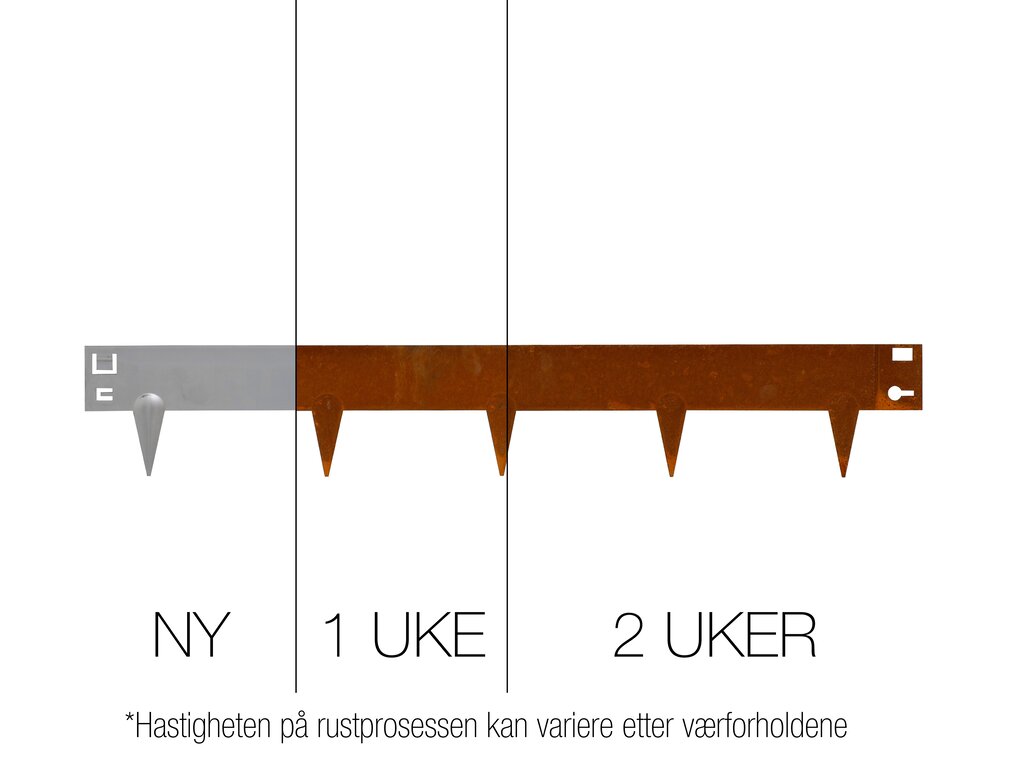 Hagekant Corten 106x16/8 cm - Bilde 2