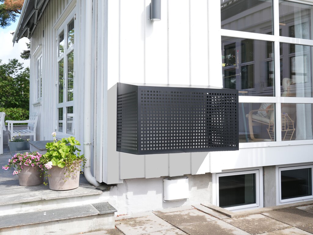 Varmepumpedeksel aluminium sort - Bilde 1