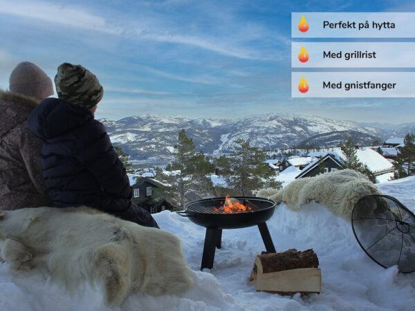 Large_Bålpanne info Bålpanne Stål D56cm m/ grillrist og gnistfanger