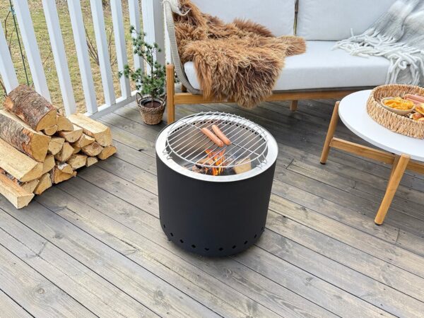 Large_Bålpannesort Smokeless bålpanne m/trekk sort