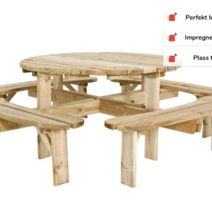 Large_Benk info Piknikbord med benk | rund