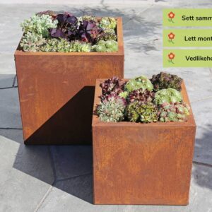 Blomsterkasse Rust 40x40cm