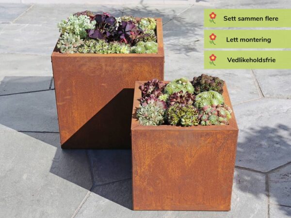 Blomsterkasse | Rust | 40x40cm