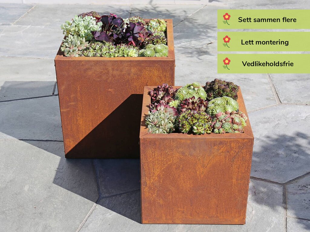 Blomsterkasse | Rust | 40x40cm - Bilde 4