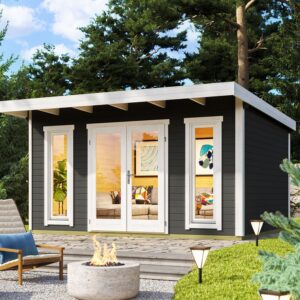 Large_Holmen 4_3 Mørk grått anneks i hage