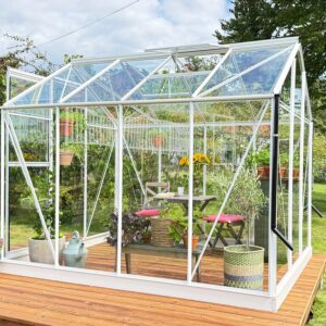 Large_Hvitt drivhus fra siden Drivhus Royal Well Solstuen 6,1m² Hvit