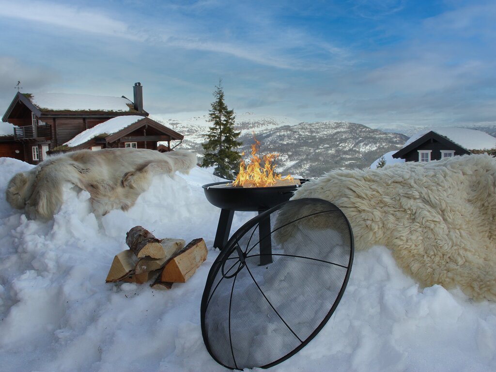 Bålpanne Stål D56cm m/ grillrist og gnistfanger - Bilde 3