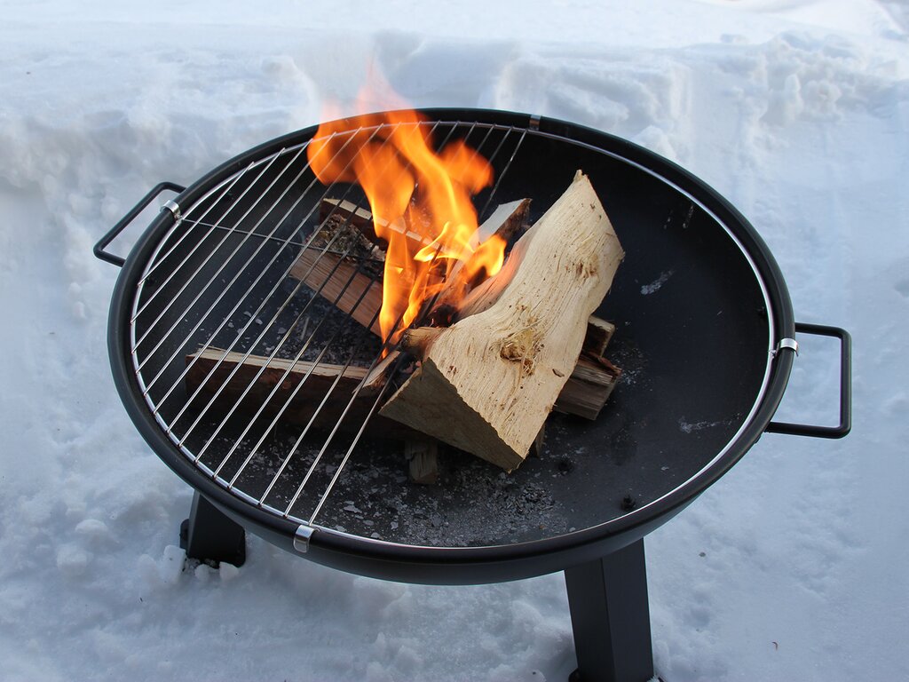 Bålpanne Stål D56cm m/ grillrist og gnistfanger - Bilde 4