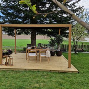 Large_Pergola i front Pergola | Sørøya | 3x3m | Eikelakkert