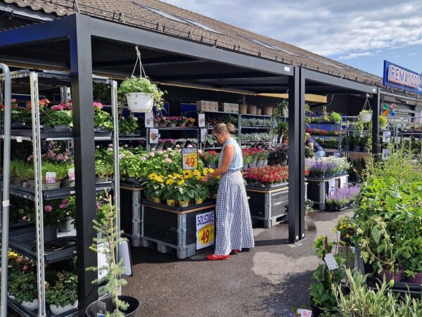 Pergola veggmontert høy | Sørøya | 3x3m sort