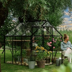 Drivhus Royal well Spire 7,2m² Sort