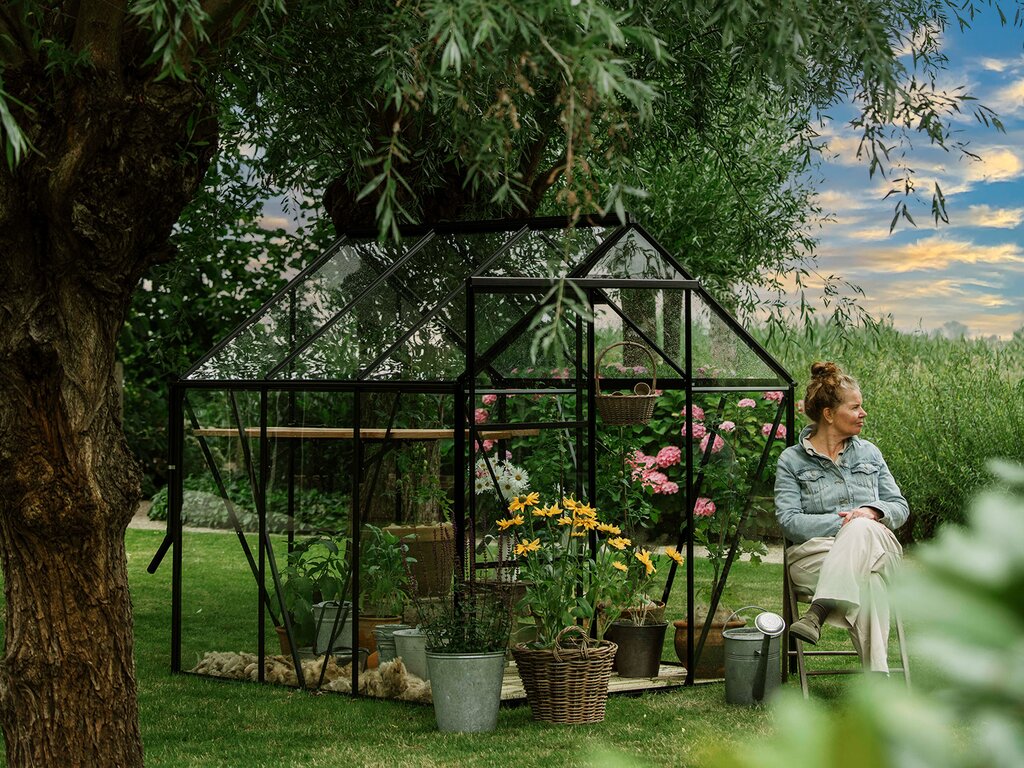 Drivhus Royal well | Spire 7,2m² | Sort - Bilde 1