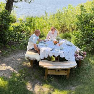 Large_Rund benk 4_3 Piknikbord med benk | rund