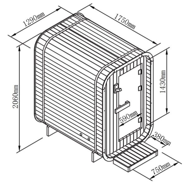 Sauna kube | 2 personer