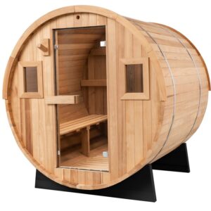 Tønne sauna i termotreverk.