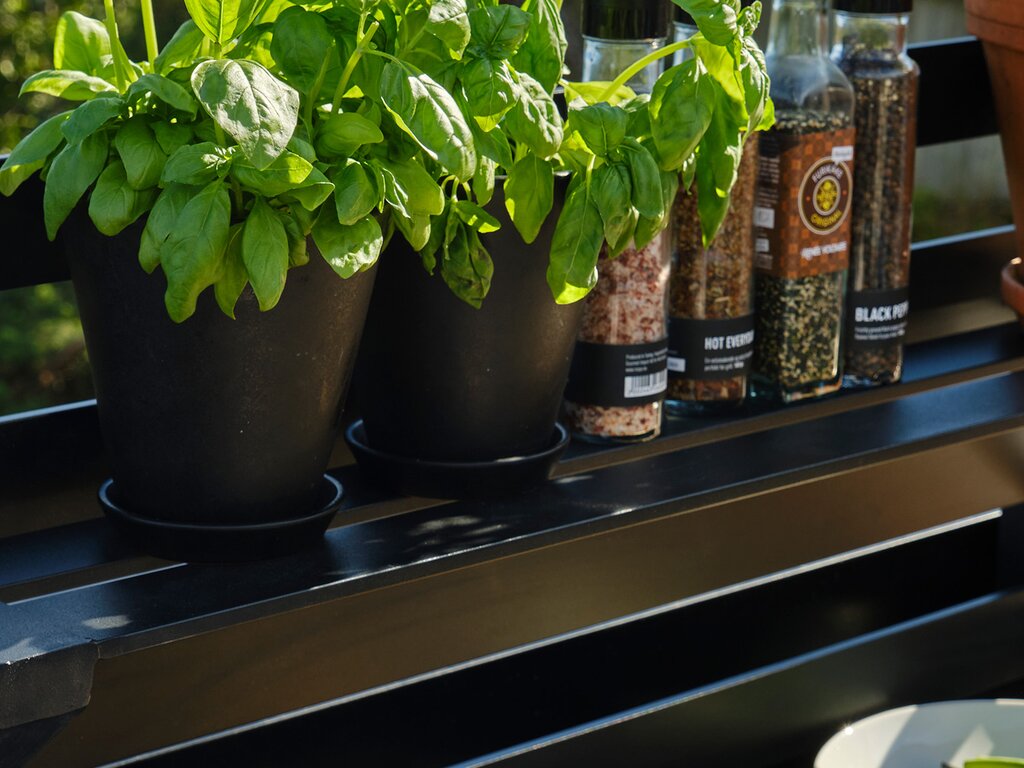 Holly utekjøkken m/benkeplate og rygg | sort - Bilde 5