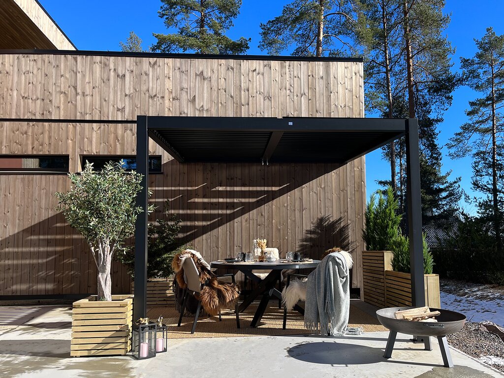 Pergola veggmontert | Sørøya | 3x3m sort - Bilde 2