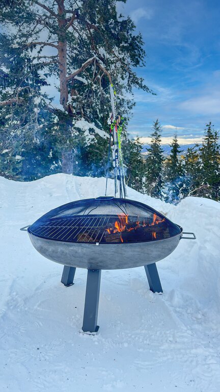 Large_bålpanne med rist i støpejern Bålpanne støpejern 75cm