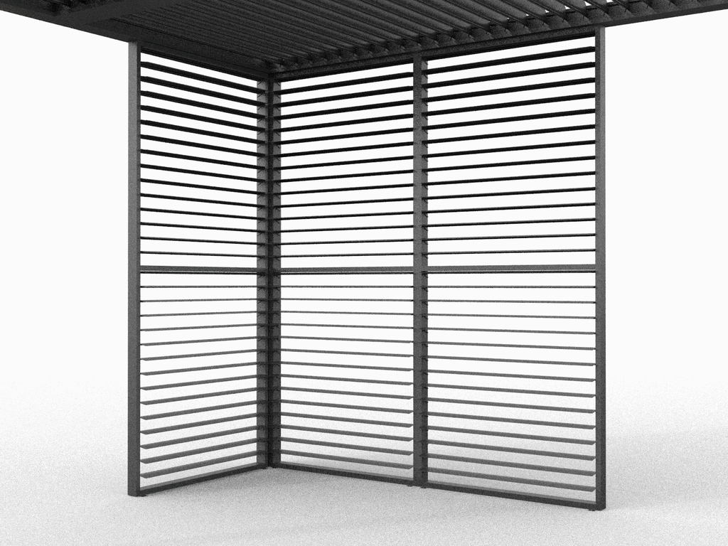 Pergola Lamellvegg |123x218 | Sort - Bilde 8