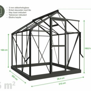 Drivhus Royal well Solstuen 4,5m² Hvit