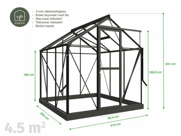 Drivhus Royal well Solstuen 4,5m² Hvit