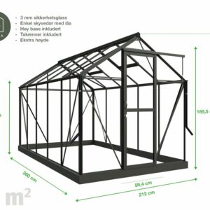 Drivhus Royal Well Solstuen 7,5m² Hvit