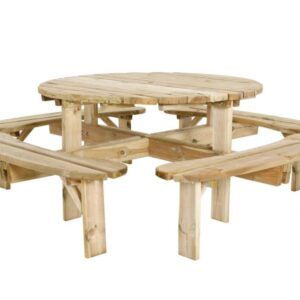 Large_original_Benksett rund Piknikbord med benk | rund