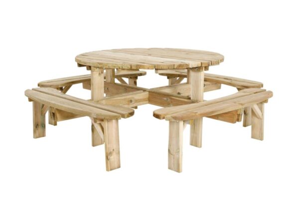 Large_original_Benksett rund Piknikbord med benk | rund