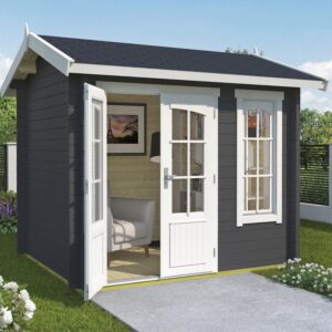 Large_original_harstad anneks_2 (Nettside) Antrasitt bod/anneks i en hage.