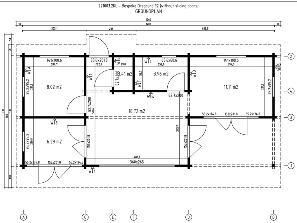 Plantegning av hytte