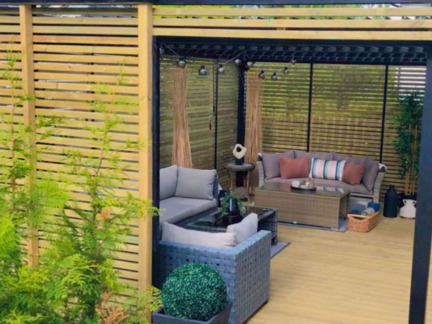 Kreativ innbygging av pergola