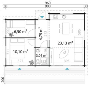 Hytte | Vanse  | 54m²