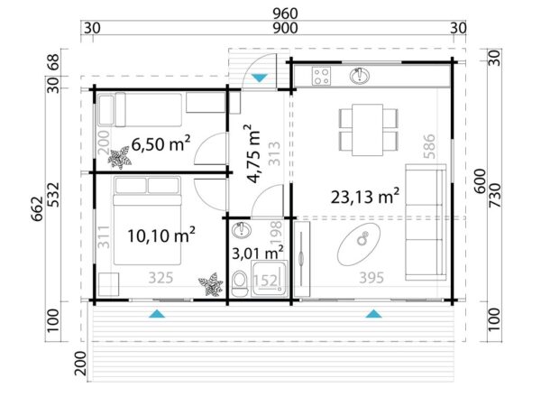 Hytte | Vanse  | 54m²