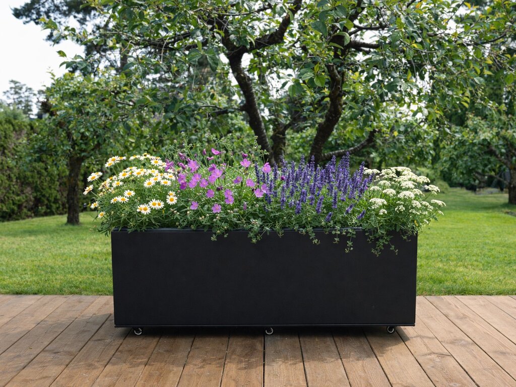 Plantekasse | Sort | 120 x 40 cm - Bilde 1