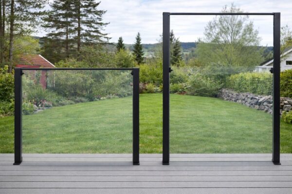 Glassgjerde hev/senk 123x110/180 cm