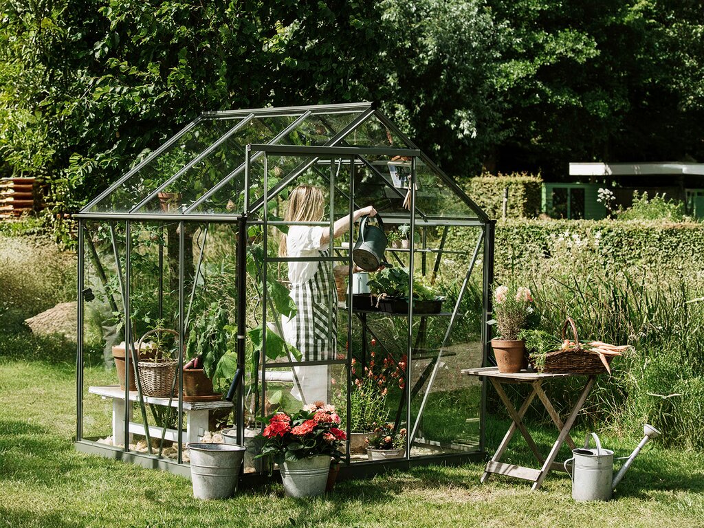 Drivhus Royal Well Solstuen 6,1m² Olivengrå