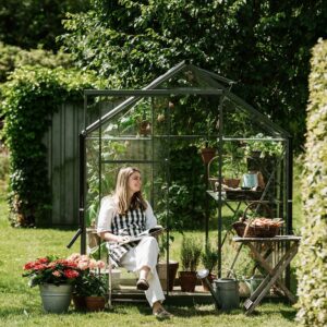 Large_Royal-Well-solstue-grønn_3 Drivhus Royal Well Solstuen 6,1m² Olivengrå