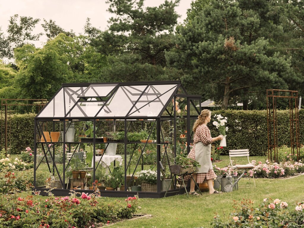 Drivhus Royal Well | Solstuen 4,5m² | Sort - Bilde 1