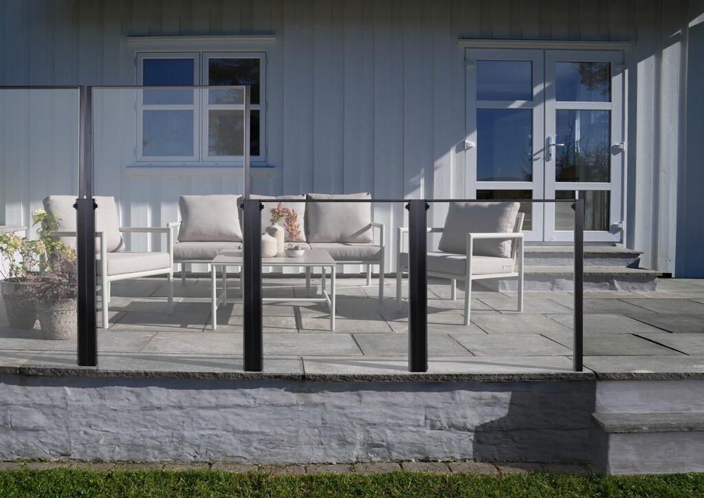 Glassgjerde hev/senk 123x110/180 cm - Bilde 1