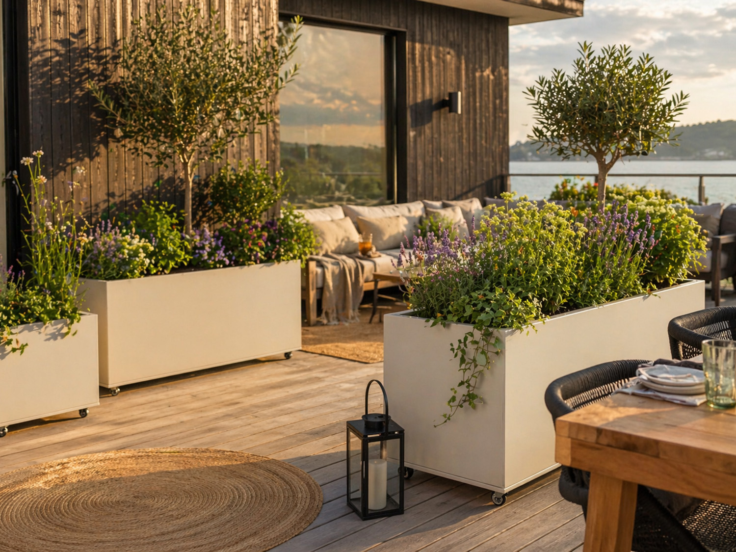 Blomsterkasser med hjul – perfekt for fleksibel terrasse