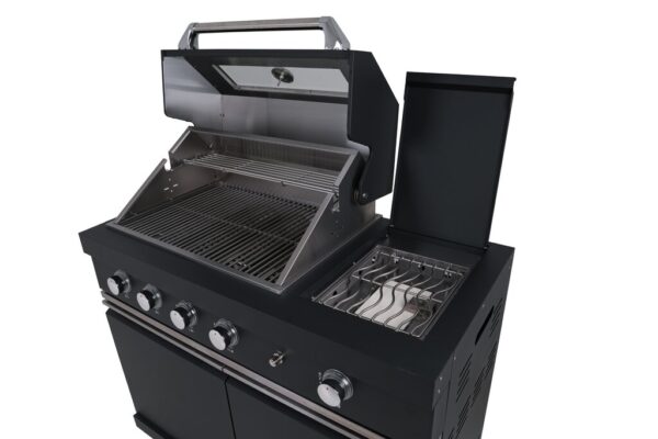 Komplett utekjøkken med grill, kjøleskap og vask sort